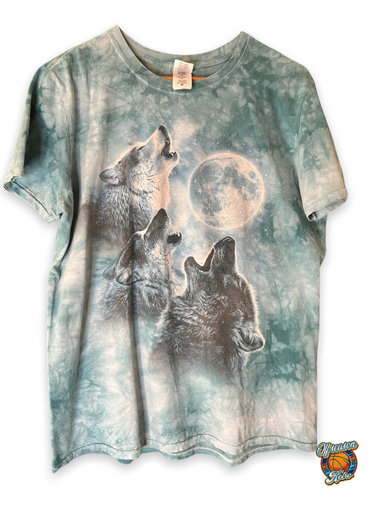 Tie-dye wolf tee